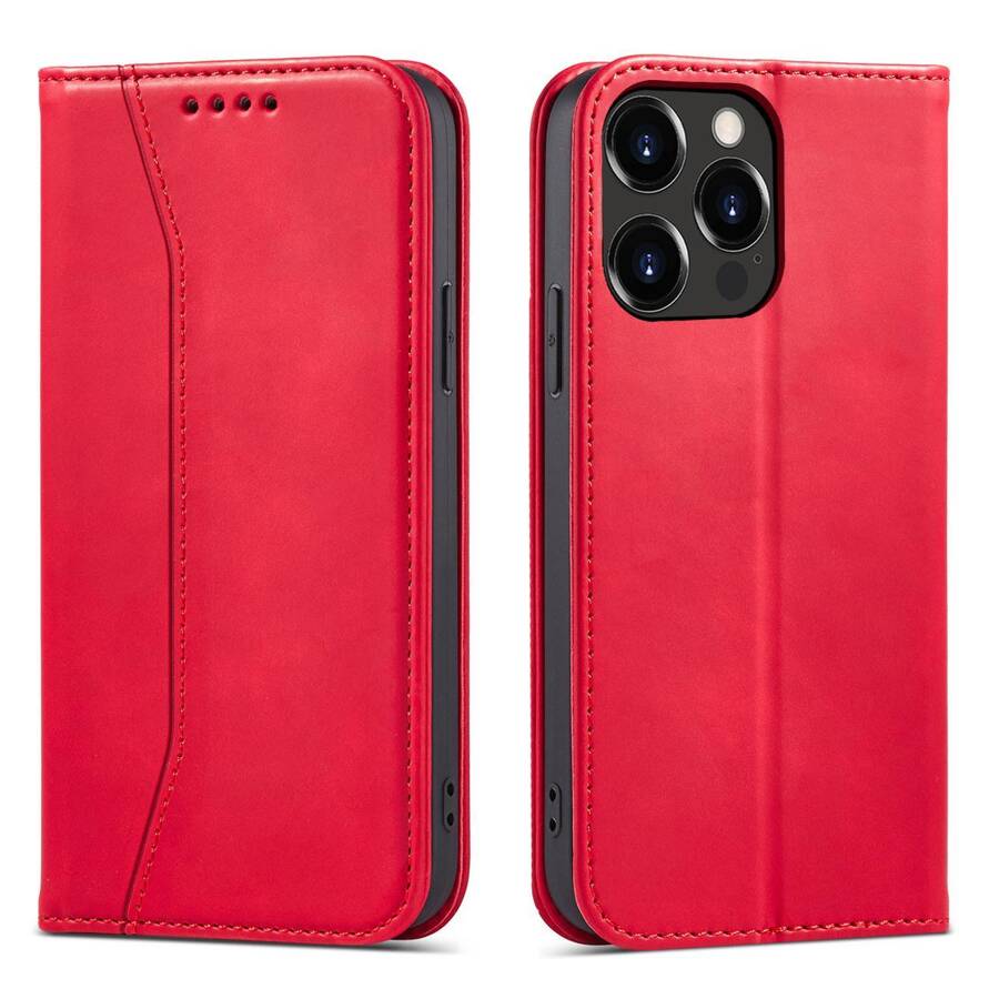 MAGNET FANCY CASE CASE FOR IPHONE 14 FLIP COVER WALLET STAND RED