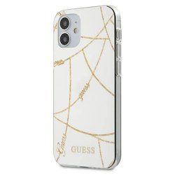 [20 + 1] GUESS GUHCP12SPCUCHWH HARD CASE GOLD CHAIN COLLECTION IPHONE 12 MINI WHITE
