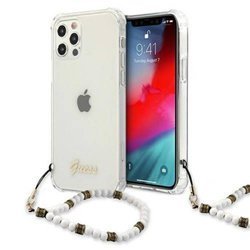 [20 + 1] GUESS HARD CASE GUHCP12LKPSWH IPHONE 12 PRO MAX WHITE BEADS PEARL BEADS