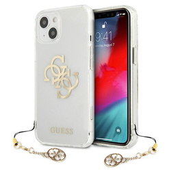 [20 + 1] GUESS HARDCASE 4G GUHCP13SKS4GGO IPHONE 13 MINI GOLD CHARMS COLLECTION