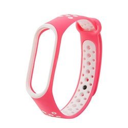  REPLACEMENT SILICONE Wristband XIAOMI MI BAND 4 / MI BAND 3 DOTS PINK-WHITE
