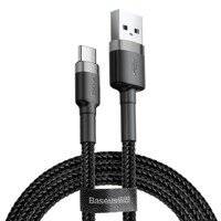 BASEUS CAFULE CABLE DURABLE NYLON CORD USB / USB-C QC3.0 3A 1M BLACK-GRAY (CATKLF-BG1)