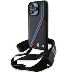 BMW BMHCP15L23PSVTK IPHONE 15 PRO 6.1 "BLACK/BLACK HARDCASE M EDITION CARBON TRICOLOR LINES & STRAP