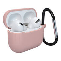 CASE FOR AIRPODS 3 SILICONE SOFT CASE FOR HEADPHONES + KEYCHAIN LOBSTER CLASP PENDANT PINK (CASE D)