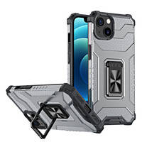 CRYSTAL RING CASE KICKSTAND TOUGH RUGGED COVER FOR IPHONE 12 BLACK