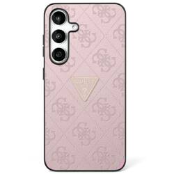 Etui Guess Hot Stamp 4G Pattern Triangle  Metal Logo Samsung Galaxy S25 Ultra różowy