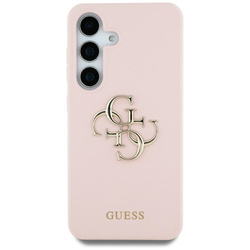 Etui Guess Silicone Big 4G Logo Bottom    Script Samsung Galaxy S25 Ultra różowy