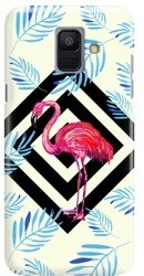FUNNY CASE OVERPRINT FLAMINGO LEAVES SAMSUNG GALAXY A6 2018