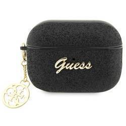 GUESS GUAP2GLGSHK AIRPODS PRO 2 (2022/2023) COVER BLACK/BLACK GLITTER FLAKE 4G CHARM