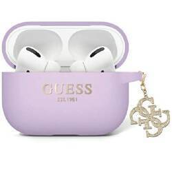 GUESS GUAP2LECG4U AIRPODS PRO 2 (2022/2023) COVER VIOLET/PURPLE LIQUID SILICONE TRIANGLE CHARM