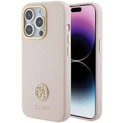 GUESS GUHCP15LM4DGPPP IPHONE 15 PRO 6.1 "LIGHT PINK/PINK HARDCASE SILICONE LOGO STRASS 4G