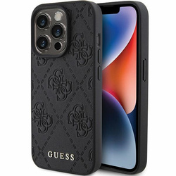 GUESS GUHCP15LP4EPMK IPHONE 15 PRO 6.1 "BLACK/BLACK HARDCASE LEATHER 4G STAMPED