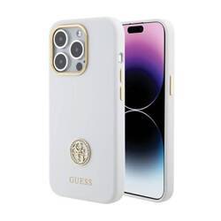 GUESS GUHCP15XM4DGPH IPHONE 15 PRO MAX 6.7 "WHITE/WHITE HARDCASE SILICONE LOGO STRASS 4G