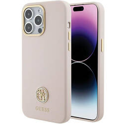 GUESS GUHCP15XM4DGPPP IPHONE 15 PRO MAX 6.7 "LIGHT PINK/PINK HARDCASE SILICONE LOGO STRASS 4G