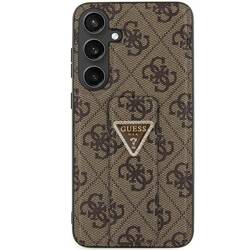 GUESS GUHCS24LPGS4TDW S24 ULTRA S928 BROWN/BROWN HARDCASE GRIP STAND 4G TRIANGLE STRASS