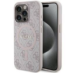 GUESS GUHMP15LG4GFRP IPHONE 15 PRO 6.1 "PINK/PINK HARDCASE 4G COLLECTION LEATHER METAL LOGO MAGSAFE