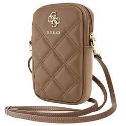 GUESS HANDBAG GUWBZPSQSSGW BROWN/BROWN ZIP QUILTED 4G