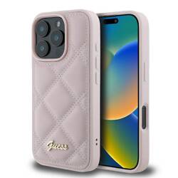 Guess GUHCP16LPSQSQSP iPhone 16 Pro 6.3" różowy/pink hardcase Quilted Metal Logo