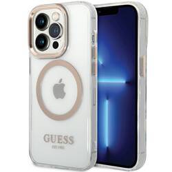 Guess GUHMP15XHTRMD iPhone 15 Pro Max 6.7" złoty/gold hard case Metal Outline Magsafe