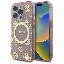 Guess GUHMP16LH4PYEEP iPhone 16 Pro 6.3"  różowy/pink hardcase IML Peony On 4G Background MagSafe