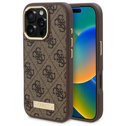 Guess GUHMP16XU4GPRW iPhone 16 Pro Max 6.9" brązowy/brown hardcase 4G Logo Plate MagSafe