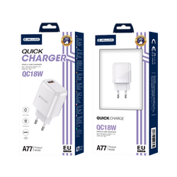 JELLICO wall charger A77 18W 1xUSB QC3.0 White