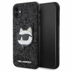 KARL LAGERFELD KLHCN61G2CPK IPHONE 11 / XR 6.1 "BLACK / BLACK HARDCASE GLITTER CHOUPETTE PATCH