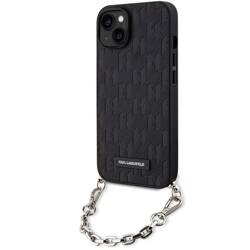 KARL LAGERFELD KLHCP14SACKLHPK IPHONE 14/15/13 6.1 "BLACK / BLACK HARDCASE SAFFIANO MONOGRAM CHAIN