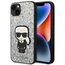 KARL LAGERFELD KLHCP14SGFKPG IPHONE 14/15/13 6.1 "HARDCASE SILVER / SILVER GLITTER FLAKES IKONIK