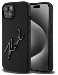 KARL LAGERFELD KLHCP15SSKSBMCK IPHONE 15/14/13 6.1 "BLACK / BLACK HARDCASE SILICONE KARL SCRIPT