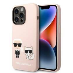 KARL LAGERFELD KLHMP14LSSKCI IPHONE 14 PRO 6.1 "HARDCASE LIGHT PINK/LIGHT PINK SILICONE KARL & CHUPETTE MAGSAFE