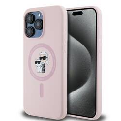KARL LAGERFELD KLHMP15XSCMKCRHP IPHONE 15 PRO MAX 6.7" PINK/PINK HARDCASE SILICONE KARL & CHOUPETTE RING MAGSAFE