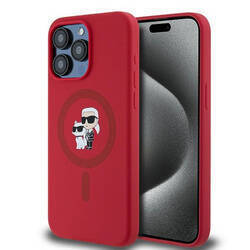 KARL LAGERFELD KLHMP15XSCMKCRHR IPHONE 15 PRO MAX 6.7" RED HARDCASE SILICONE KARL & CHOUPETTE RING MAGSAFE