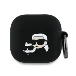 Karl Lagerfeld KLA4RUNKCHK AirPods 4      cover czarny/black Silicone Karl&Chaupette Head 3D