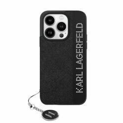 Karl Lagerfeld KLHCP15SPSAKDGCK iPhone 15 / 14 / 13 6.1" czarny/black hardcase Saffiano Rhinestones & Charm