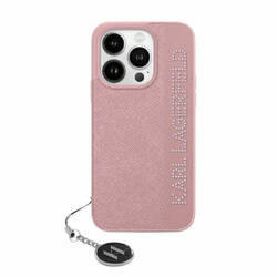 Karl Lagerfeld KLHCP15SPSAKDGCP iPhone 15 / 14 / 13 6.1" różowy/pink hardcase Saffiano Rhinestones & Charm