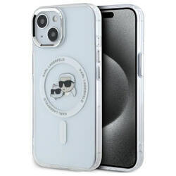 Karl Lagerfeld KLHMP14SHLSKCH iPhone 14   6.1" biały/white hardcase IML Metal Karl&Choupette Head MagSafe