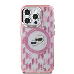 Karl Lagerfeld KLHMP15SHMCKMHP iPhone 15 6.1" różowy/pink IML Monogram Karl&Choupette Head MagSafe