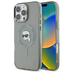 Karl Lagerfeld KLHMP16LHLSKIK iPhone 16 Pro 6.3" czarny/black hardcase IML Metal Karl Head MagSafe