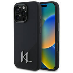 Karl Lagerfeld KLHMP16LSCMKMPCK iPhone 16 Pro 6.3" czarny/black hardcase Silicone Shadow Metal Initial MagSafe