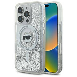 Karl Lagerfeld KLHMP16XLGCHSGH iPhone 16 Pro Max 6.9" hardcase transparent Liquid Glitter Choupette Head Magsafe