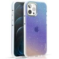 Kingxbar Ombre Case Back Cover for iPhone 12 Pro / iPhone 12 Blue-violet