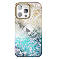 Kingxbar Phoenix Series luxury case with Swarovski crystals for iPhone 13 gold-blue (Reborn)