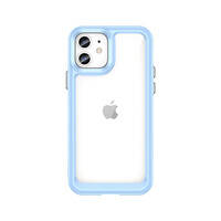 OUTER SPACE CASE FOR IPHONE 12 HARD COVER WITH GEL FRAME BLUE