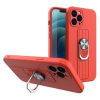 RING CASE SILICONE CASE WITH A FINGER GRIP AND A STAND FOR SAMSUNG GALAXY S22 RED