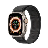SPORT VELCRO STRAP FOR APPLE WATCH ULTRA / 9 / 8 / 7 / 6 / SE / 5 / 4 / 3 / 2 / 1 (42, 44, 45, 49 MM) DUX DUCIS STRAP YJ VERSION - BLACK AND GRAY