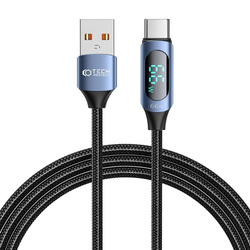 TECH-PROTECT ULTRABOOST LED TYPE-C CABLE 66W/6A 200CM BLUE