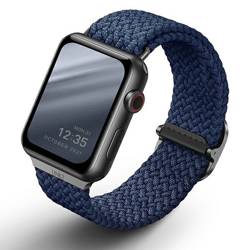 UNIQ ASPEN APPLE WATCH 40/38/41MM SERIES 1/2/3/4/5/6/6/8/8/9/SE2 BRAIDED BLUE/OXFORD BLUE