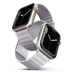 UNIQ BASE REVIX APPLE WATCH SERIES 1/2/3/4/5/6/7/8/9/SE/SE2 38/40/41MM. REVERSIBLE MAGNETIC LILAK-BIAŁA/LILAC-WHITE