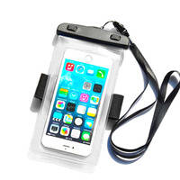 WATERPROOF CASE WITH A PVC PHONE BAND - TRANSPARENT
